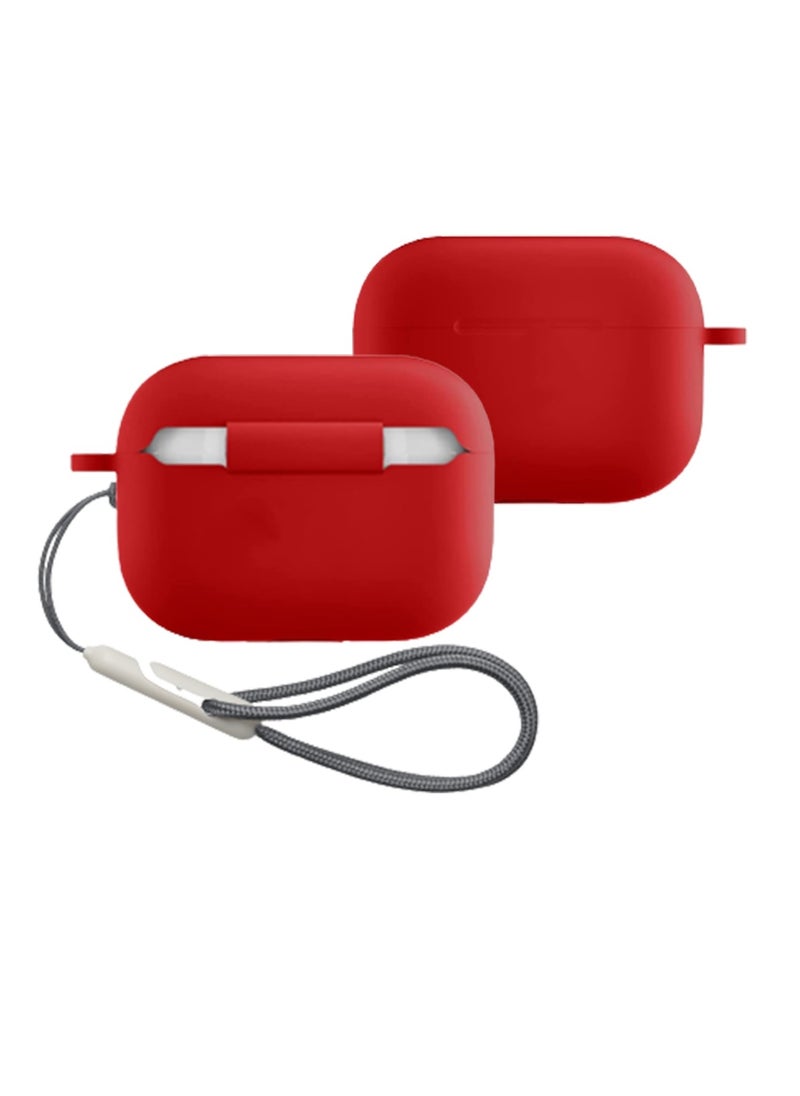 YONK - Airpods Pro 2nd generation Case, Silicone Case Cover Compatible with Airpods Pro 2nd generation Replacement Shockproof with Keychain for Men Women And incase lanyard RED - Image 1