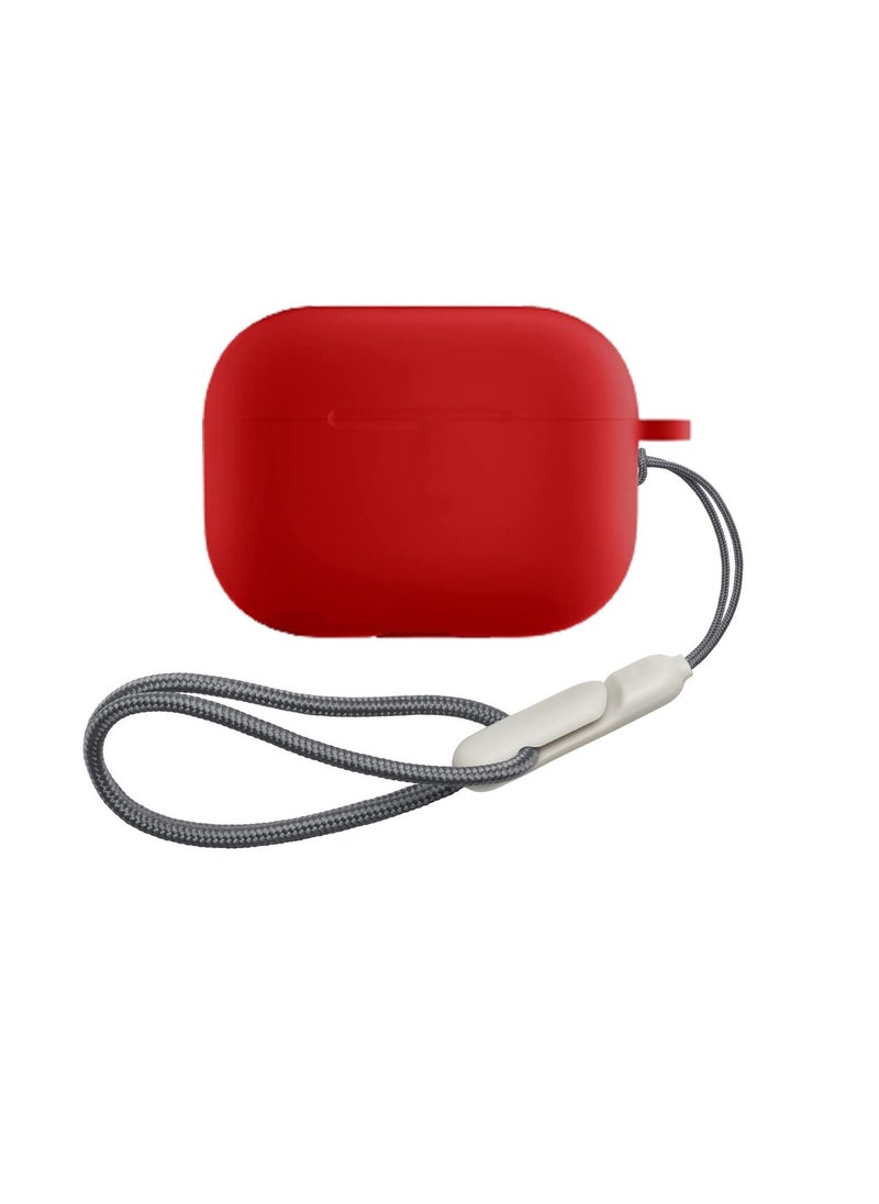YONK - Airpods Pro 2nd generation Case, Silicone Case Cover Compatible with Airpods Pro 2nd generation Replacement Shockproof with Keychain for Men Women And incase lanyard RED - Image 1