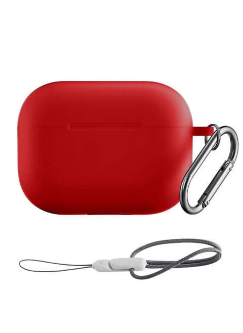 Airpods Pro 2nd generation Case, Silicone Case Cover Compatible with Airpods Pro 2nd generation Replacement Shockproof with Keychain for Men Women And incase lanyard RED