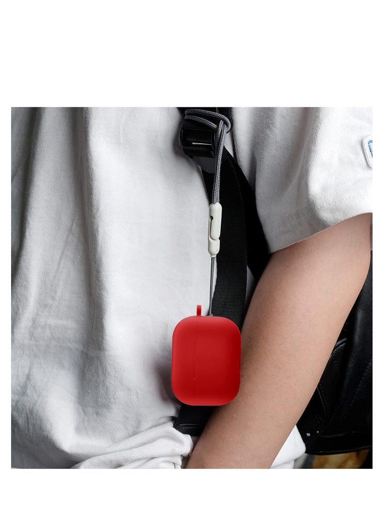 YONK - Airpods Pro 2nd generation Case, Silicone Case Cover Compatible with Airpods Pro 2nd generation Replacement Shockproof with Keychain for Men Women And incase lanyard RED - Image 1
