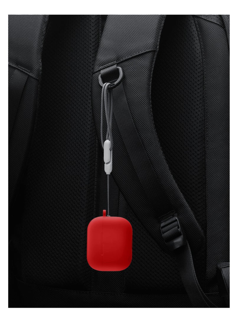 YONK - Airpods Pro 2nd generation Case, Silicone Case Cover Compatible with Airpods Pro 2nd generation Replacement Shockproof with Keychain for Men Women And incase lanyard RED - Image 1