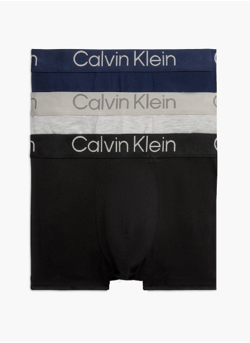 CALVIN KLEIN - Men's 3-Pack Trunks Underwear - Modal, Black - Image 1