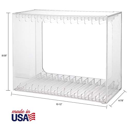 STORi Stackable Clear Plastic DVD Organizer with Rubber Feet | Rectangular Holder Perfect for Theater Room | Holds up to 14 Standard DVD Cases | Made in USA - Image 5