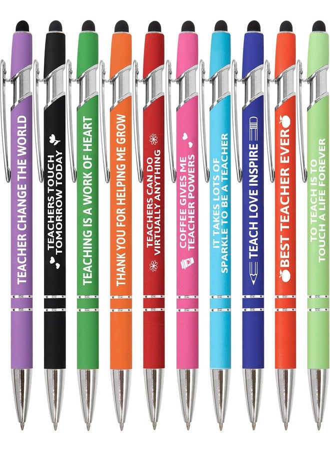 Fancy Land Teacher Ballpoint Pens Teacher Appreciation Gift Inspirational Motivational Pen Set for Teachers School Classroom Office Supplies Graduation Holiday Favors 10Pcs - Image 1