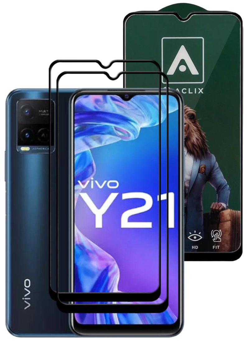 ACLIX 2 Pieces Antistatic ESD Dustproof Premium Quality High Definition Tempered Glass Screen Protector Designed For vivo Y21 - Image 1