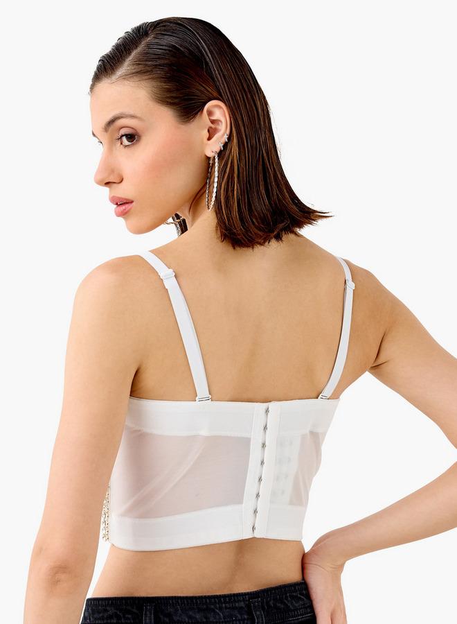 تواكستريمز بلوزة قصيرة مزينة بأشرطة - Image 3