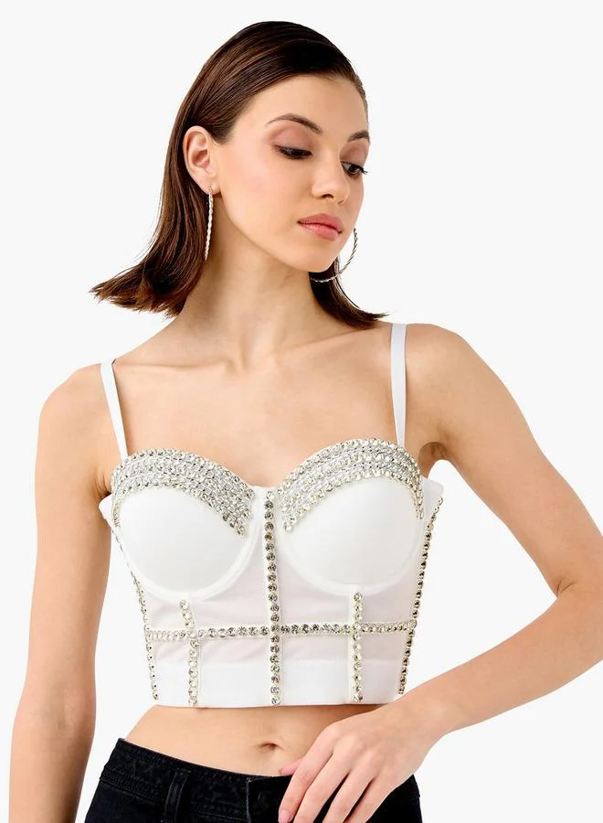 2Xtremz Embellished Strappy Crop Top
