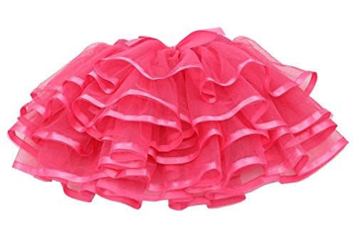 Tortoise & Rabbit Little Girls and Big Girls Tulle Tutu Skirt,Hot Pink,4-5T - Image 2
