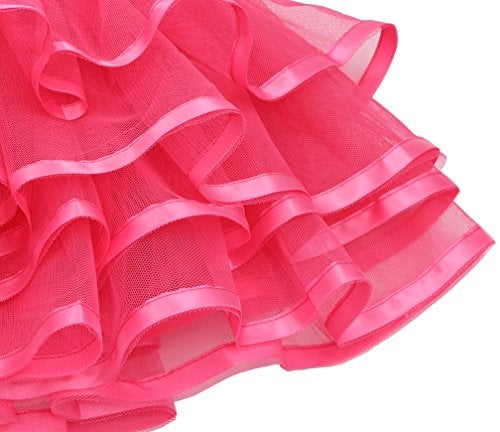 Tortoise & Rabbit Little Girls and Big Girls Tulle Tutu Skirt,Hot Pink,4-5T - Image 4