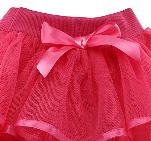 Tortoise & Rabbit Little Girls and Big Girls Tulle Tutu Skirt,Hot Pink,4-5T - Image 3