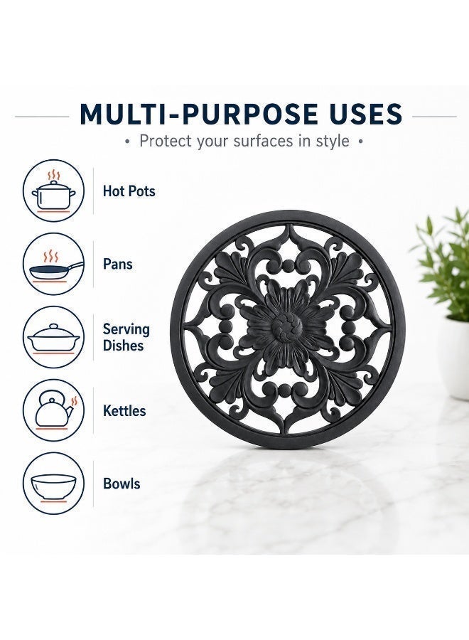 Silicone Pot Trivet Holder 20x20 cm, Heat Resistant Anti-Slip Mat for Hot Pots, Pans & Dishes, Table Protector for Kitchen & Dining - Image 4