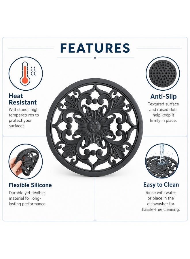 Silicone Pot Trivet Holder 20x20 cm, Heat Resistant Anti-Slip Mat for Hot Pots, Pans & Dishes, Table Protector for Kitchen & Dining - Image 3