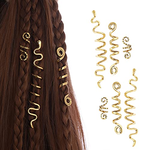 FRDTLUTHW Gold Snake Hair Jewelry for Braids, Halloween Hair Decoration, Dreadlock Accessories for Women(pack of 6) - Image 1