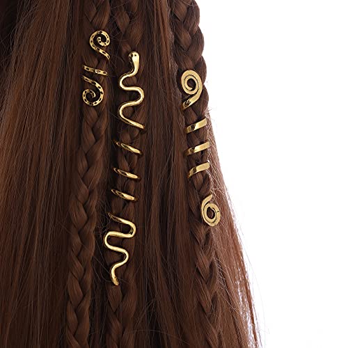 FRDTLUTHW Gold Snake Hair Jewelry for Braids, Halloween Hair Decoration, Dreadlock Accessories for Women(pack of 6) - Image 2