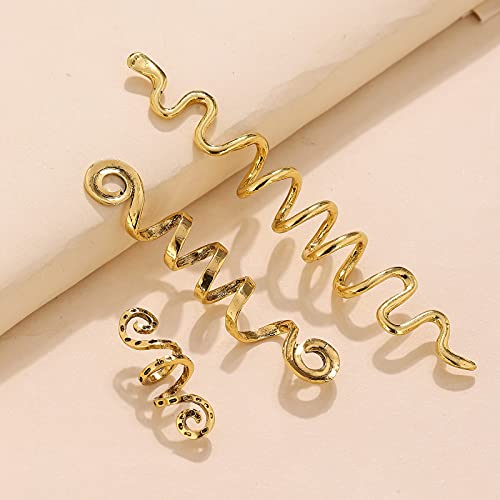 FRDTLUTHW Gold Snake Hair Jewelry for Braids, Halloween Hair Decoration, Dreadlock Accessories for Women(pack of 6) - Image 4