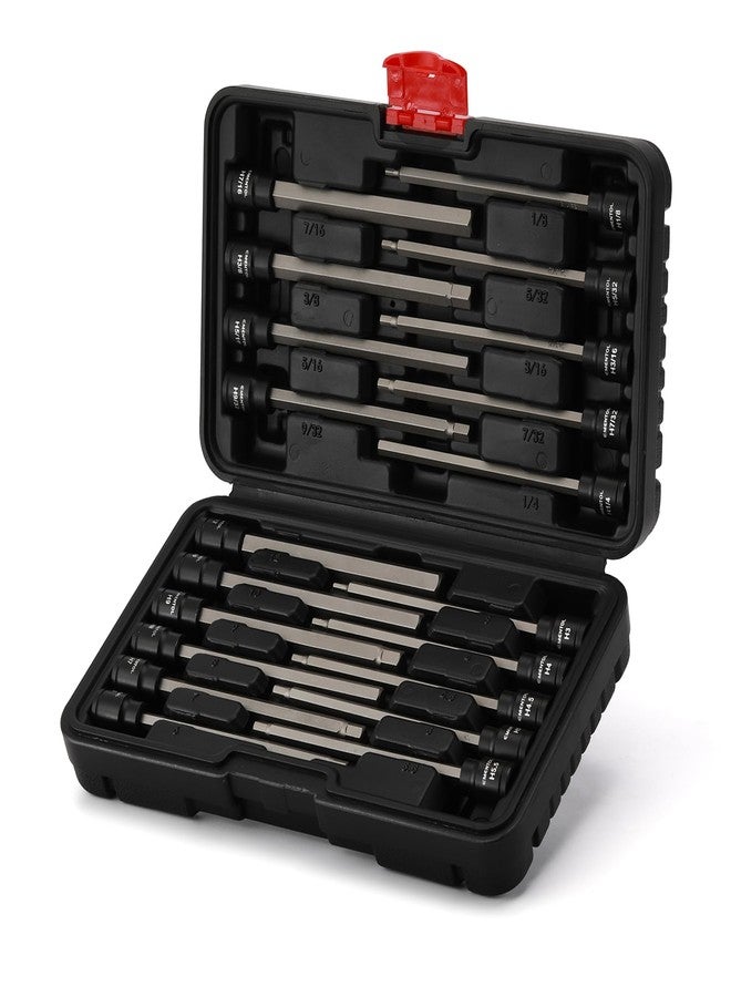 EMENTOL 20PCS 3/8-Inch Drive Hex Bit Long Socket Set, Allen Socket Set, CR-V, S2 Alloy Steel Bit, SAE/Metric, 3mm - 12mm, 1/8"-7/16" - Image 2