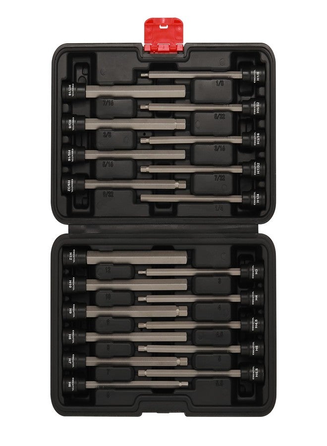EMENTOL 20PCS 3/8-Inch Drive Hex Bit Long Socket Set, Allen Socket Set, CR-V, S2 Alloy Steel Bit, SAE/Metric, 3mm - 12mm, 1/8"-7/16" - Image 1