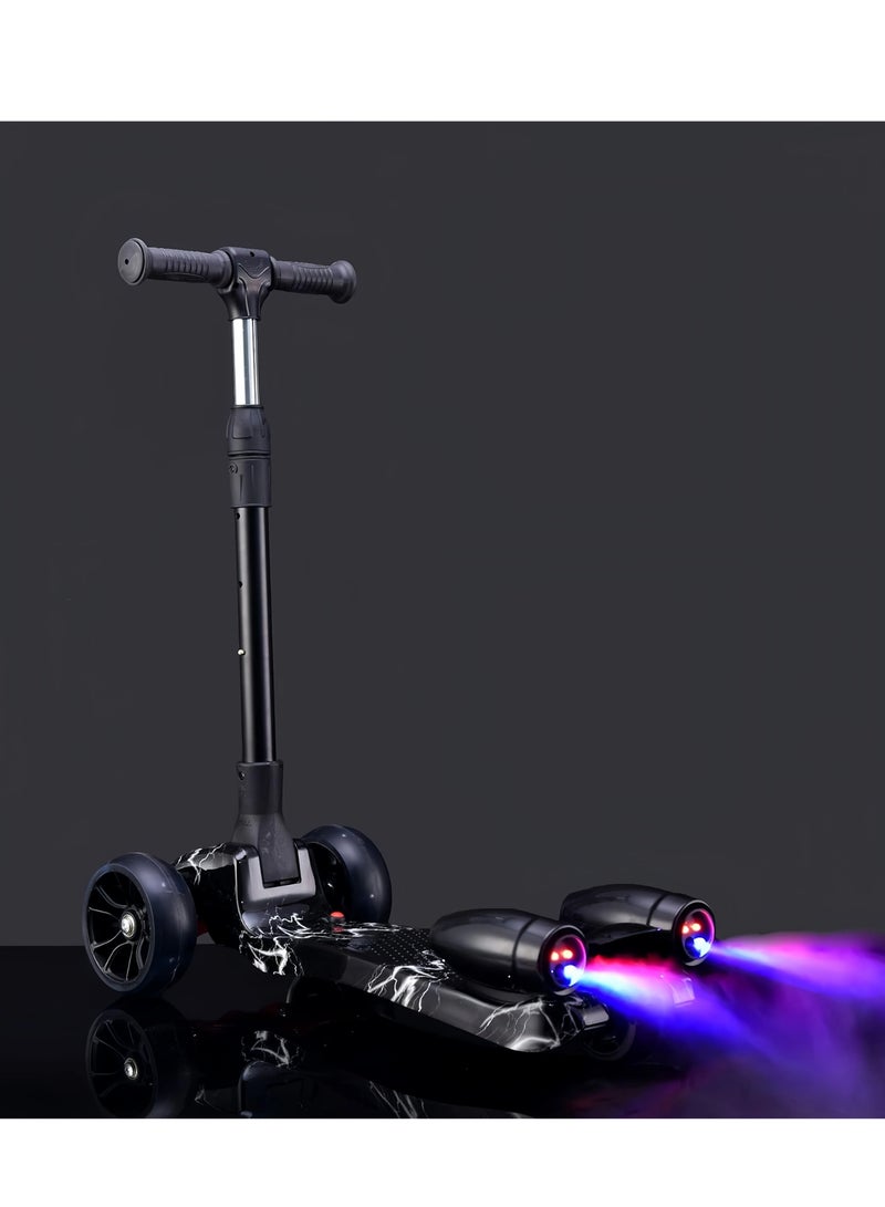 EASY FUTURE Kids 3 Wheel Scooter with LED Wheels, Bluetooth Speaker & Mist Spray Smoke Effect – Lean-to-Steer Kick Scooter for Ages 3-14, Adjustable Height & Foldable Design - Image 2