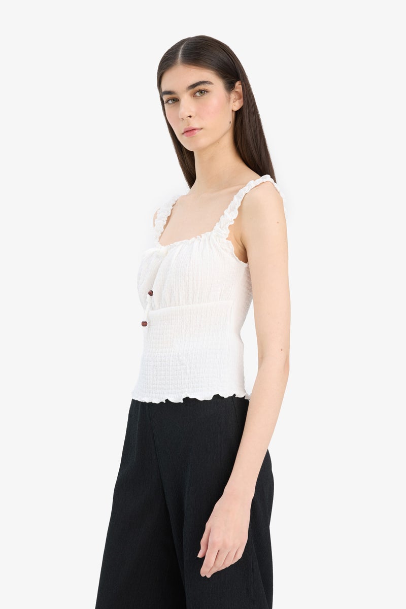 DeFacto Woman Slim Fit Square Collar Tank Top  - Image 2