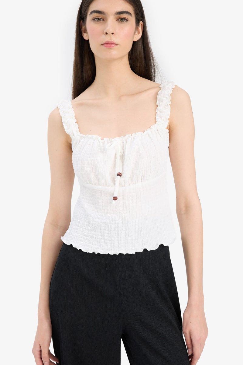 DeFacto Woman Slim Fit Square Collar Tank Top  - Image 1