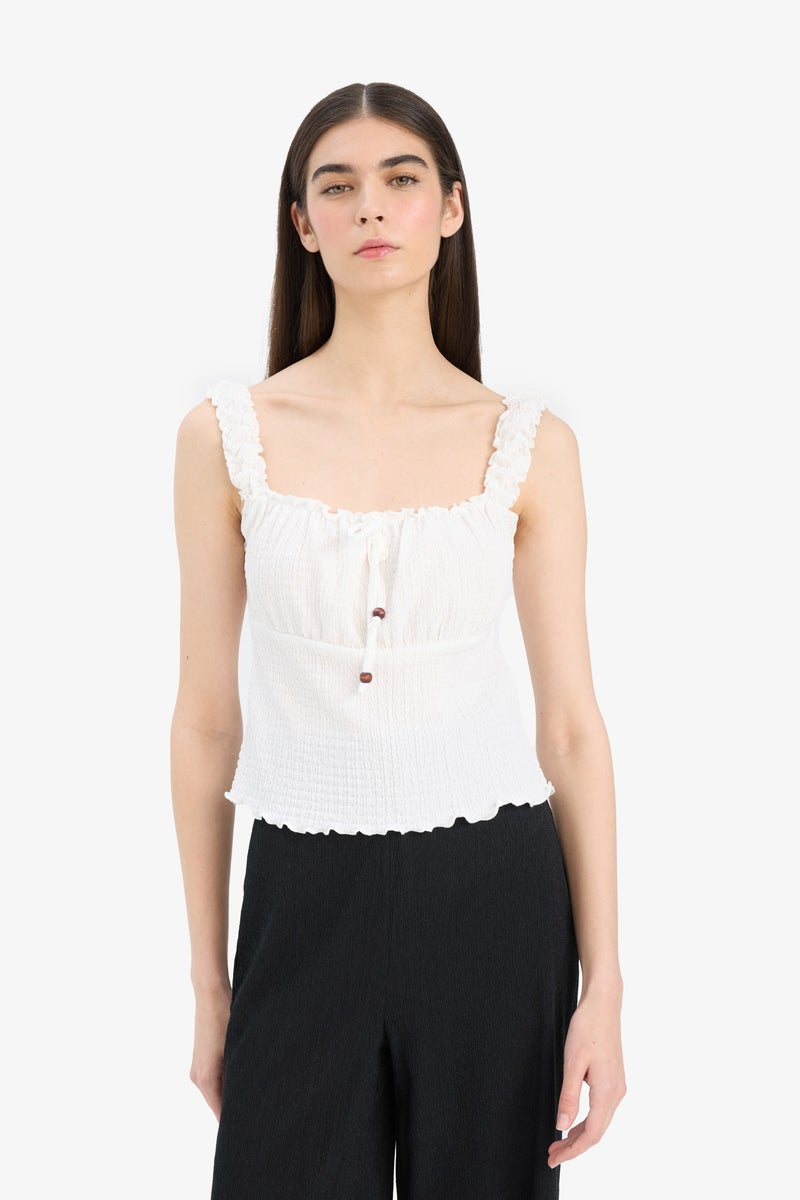 DeFacto Woman Slim Fit Square Collar Tank Top  - Image 4