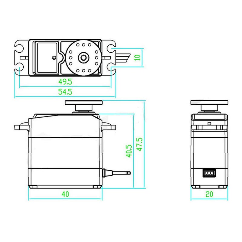 Treedix 2 Pcs Mg996R Servo Motor Metal Gear High-Torque Servo Motor For Smart Car Robot Boat Rc Helicopter Mechanical Arm Fittings(Control Angle 360) - Image 5