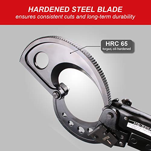 LUBAN Ratchet Cable Cutter, Heavy Duty Wire Cutter for Aluminum Copper Cable up to 400mm², Ratcheting Wire Cutting Hand Tool - Image 4