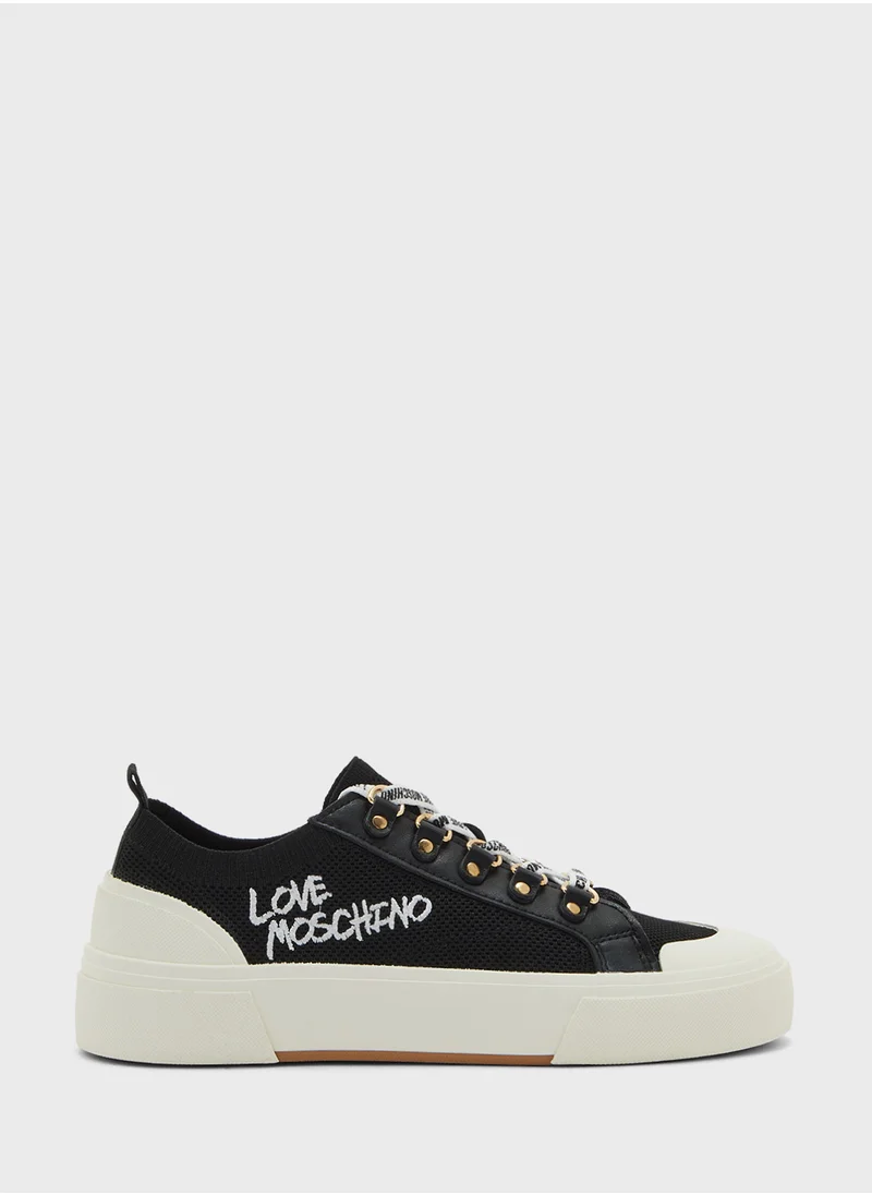 Love Moschino Lace Up Low Top Sneakers