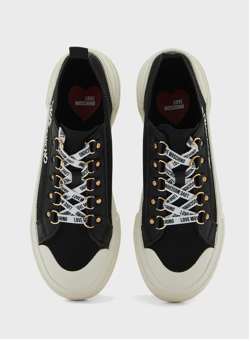 Love Moschino Lace Up Low Top Sneakers