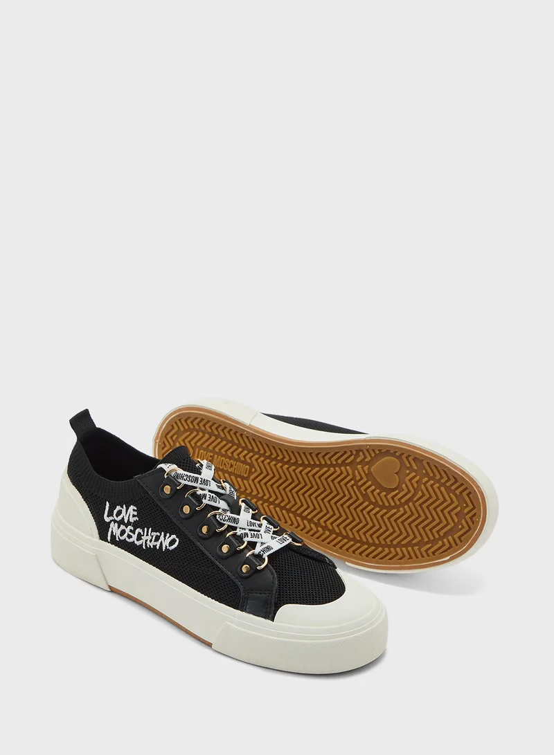 Love Moschino Lace Up Low Top Sneakers