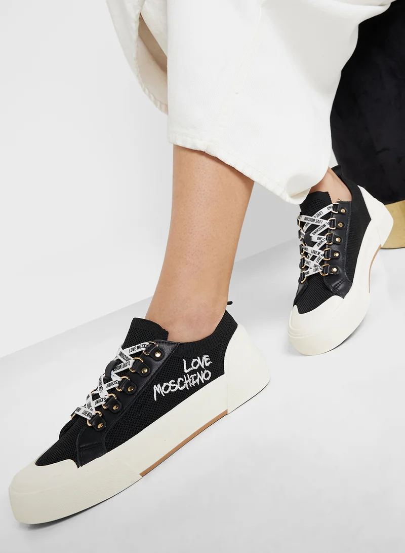 Love Moschino Lace Up Low Top Sneakers