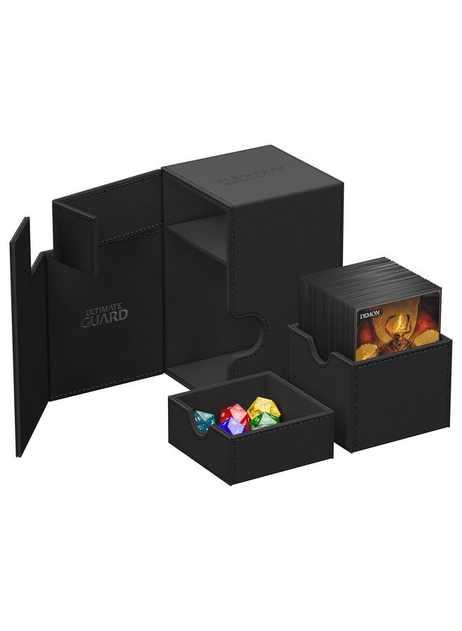 ألتيميت جارد حافظة Flip 'N' Tray 100+ Deck لـ 100 بطاقة Tcg مزدوجة الأكمام + صينية النرد إغلاق مغناطيسي أسود مستقل وبطانة من الألياف الدقيقة - Image 4