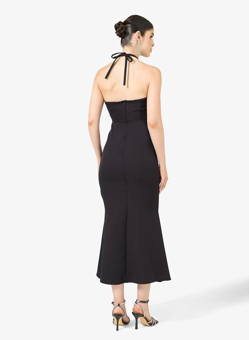Ella Limited Edition Halter Embellihed Dress With Slit