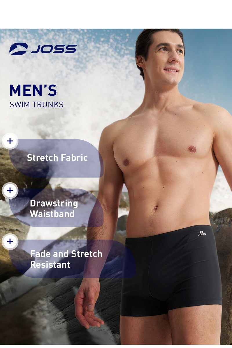 Joss Men's Swimming Trunks-Shorts Black – Elastic Fit, Adjustable Drawcord Waist, Abrasion-Resistant, Durable for Long-Term Use - Image 2