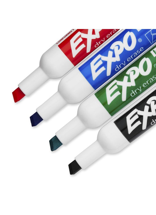 Expo EXPO Low Odor Dry Erase Marker Set with White Board Eraser and Cleaner, Chisel Tip Dry Erase Markers, Assorted Colors, 6 Piece Set with Whiteboard Cleaner  - Image 4
