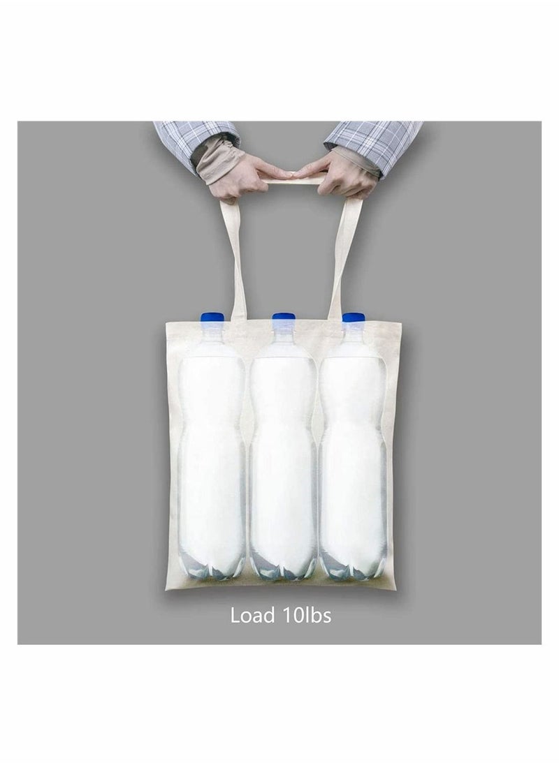 SYOSI - 5 Pack Economical Cotton Tote Bag, Lightweight Medium Reusable Grocery Shopping Cloth Bags, Suitable for DIY, Advertising, Promotion, Gift, Giveaway, Activity (Beige) - Image 1