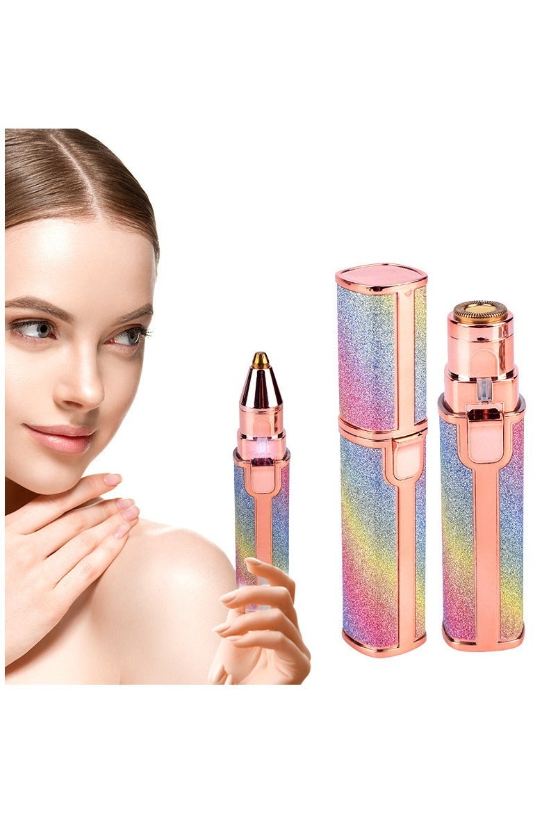 Multi-Color 2-in-1 Eyebrow & Facial Hair Remover  USB Rechargeable Precision Trimmer with Cleaning Brush - Image 1