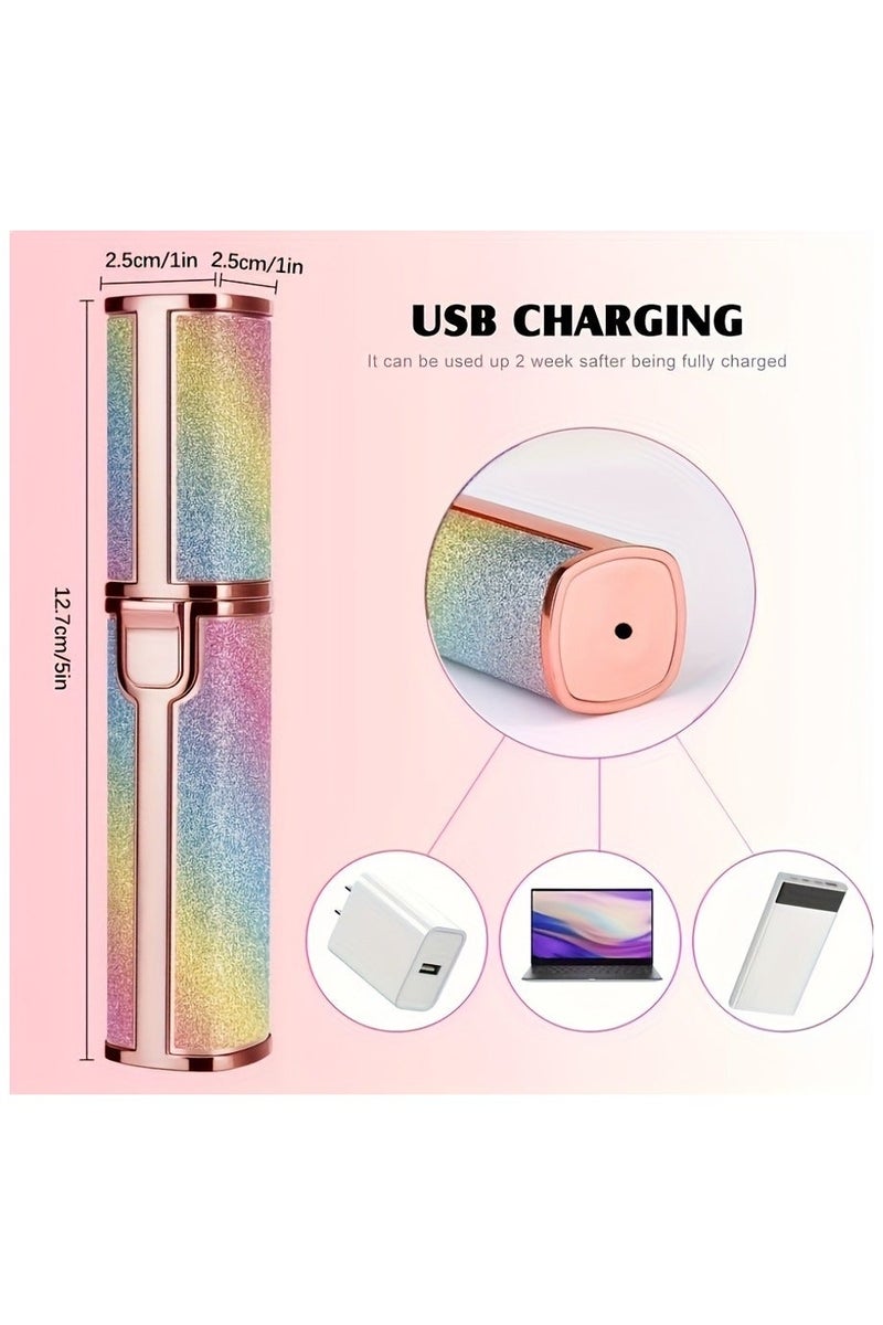 Multi-Color 2-in-1 Eyebrow & Facial Hair Remover  USB Rechargeable Precision Trimmer with Cleaning Brush - Image 4