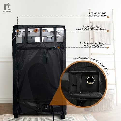NABAAT Washing Machine Cover for 6kg / 6.5kg / 7kg / 7.5kg Top Load Fully Automatic Waterproof & Dust proof Cover with Adjustable Buckles, Black (WMC-1) - Image 4