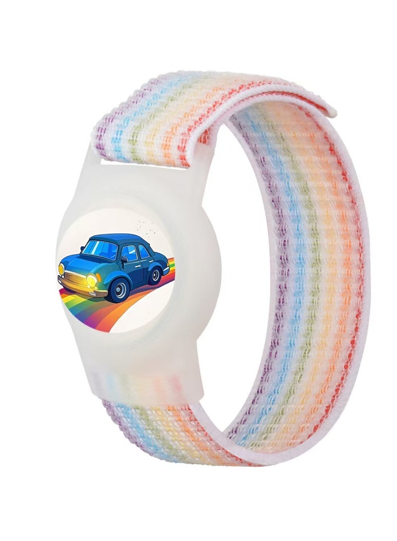 Innoshine Nylon Airtag Wristband Kids  Cute Airtag Bracelet for Kids, Apple Air Tag  Covers with Nylon Wristband, Waterproof  Airtag Trackers Case Cover Elastic Watch Band for Toddlers Girls Boys Elders - Image 1