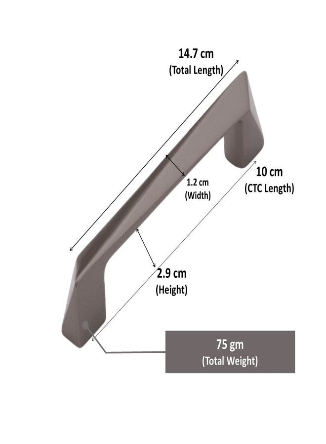 Atom 4.5 inches Zinc Cabinet Pull Handle | Black Matt Finish | Office Wardrobe Furniture Kitchen Drawer Push Bar, 223, Pack of 2 - Image 3