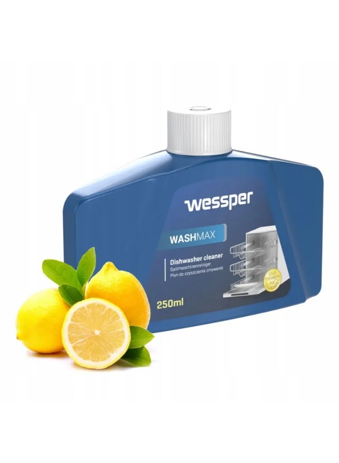 Wessper WashMax Dishwasher Cleaning Liquid 250 ml – Lemon Scent - Image 1