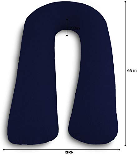 DADDY COOL وسادة الحمل الكاملة دادي كول / وسادة الأمومة / وسادة الرضاعة / وسادة الرضاعة الطبيعية بغطاء قابل للإزالة بسحاب من القطن 100% عبوة من 1 (أزرق داكن) - Image 5