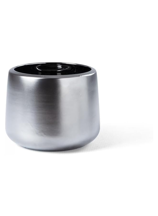 SGC Indoor Ceramic Pots Ct 1134L151 S 1 Ceramic Flower Pots Plant Cachepots For Indoor Home Office Restaurants Size D20Xh16 Cm Color Silver