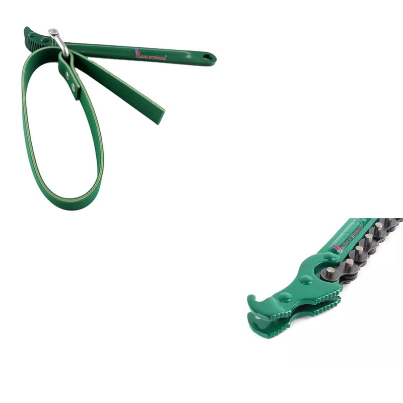 Malfah Enterprises Malfah Enterprises HANBON 107210_107310 COMBO CHAIN AND BELT FILTER WRENCH 8INCH Single Sided Speciality Pack of 1  - Image 2