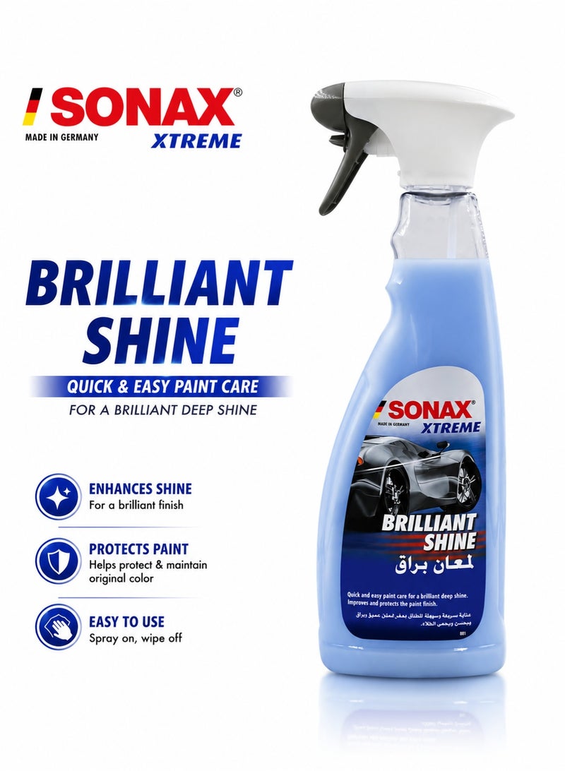SONAX XTREME Brilliant Shine Detailer Spray 750ml – High Gloss Car Paint Polish Spray, Instant Shine & Paint Protection, Quick Detailing Wax, Hydrophobic Water Repellent Coating, Removes Light Dust & Fingerprints, Safe for All Paint Finishes - Image 1