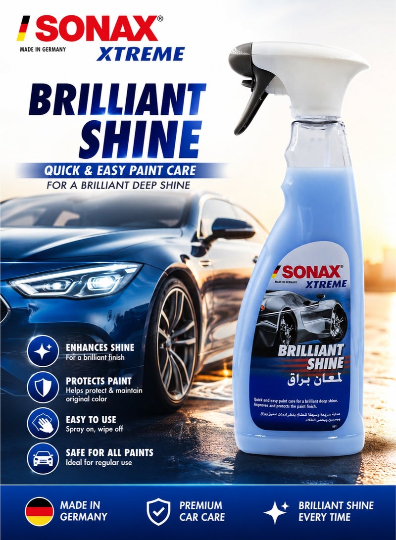 SONAX XTREME Brilliant Shine Detailer Spray 750ml – High Gloss Car Paint Polish Spray, Instant Shine & Paint Protection, Quick Detailing Wax, Hydrophobic Water Repellent Coating, Removes Light Dust & Fingerprints, Safe for All Paint Finishes - Image 2