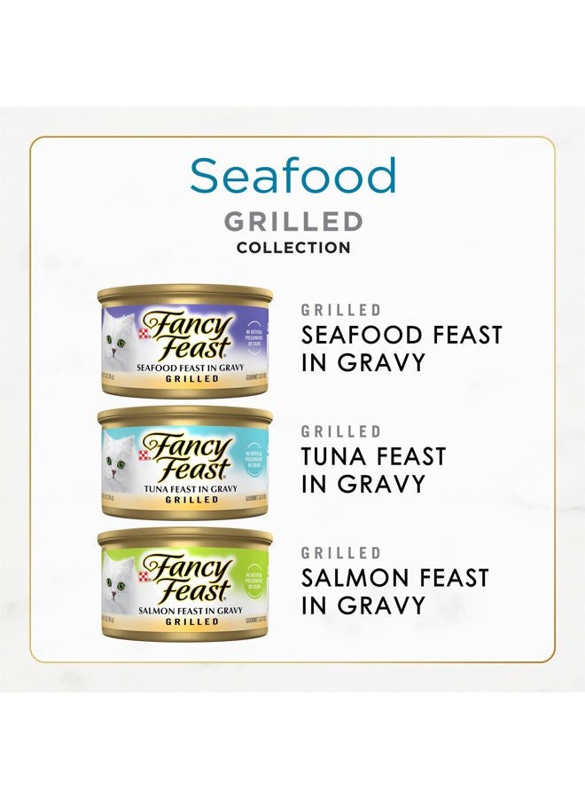 Fancy Feast Purina Fancy Feast Grilled Wet Cat Food Seafood Collection in Wet Cat Food Variety Pack - (Pack of 24) 3 oz. Cans - Image 2