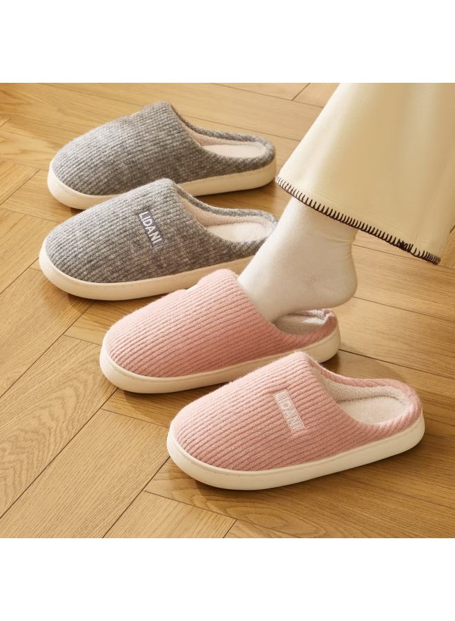 Tzldn Non-slip Cotton Slippers Elderly Anti-slip Women's Autumn Winter Indoor Fleece Thickened Warm Couple Cotton Shoes Female - Image 1