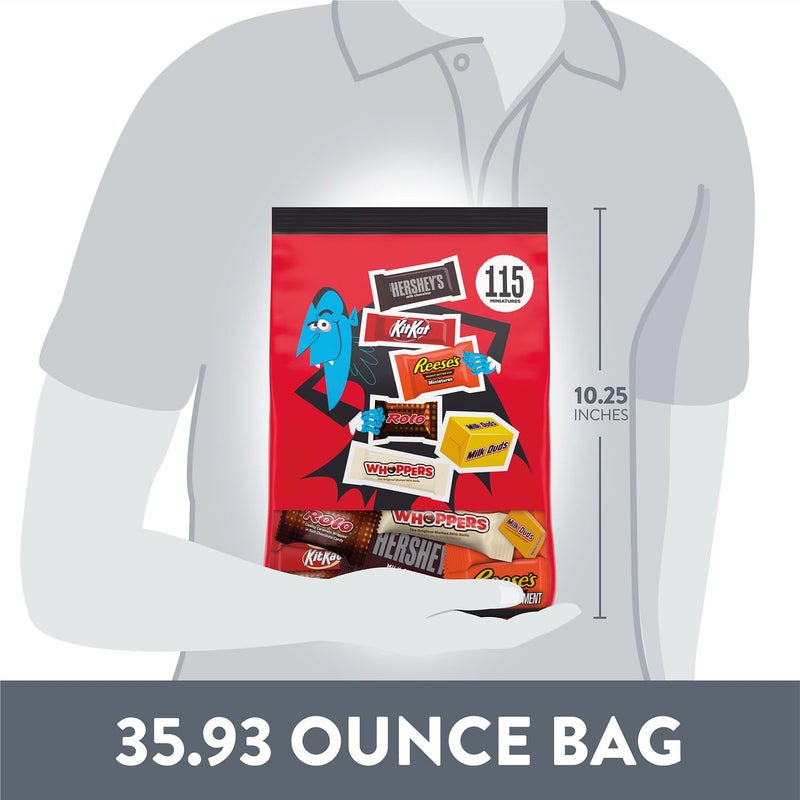 Hershey's Hershey Miniatures Assorted Flavored, Halloween Candy Bulk Bag, 35.93 oz (115 Pieces) - Image 2